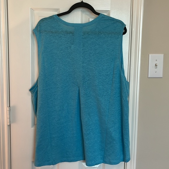 NWT J. Jill Island Blue Linen Top - Picture 4 of 6